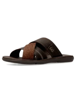 Clearance MAC Sandalia de pala hombre tiras piel marrón