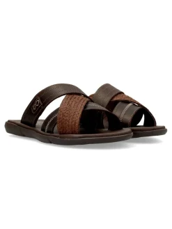 Clearance MAC Sandalia de pala hombre tiras piel marrón