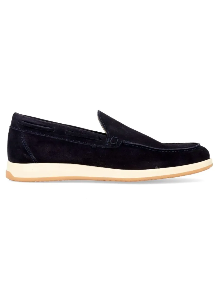 Fashion MAC Zapato mocasín piel serraje marino