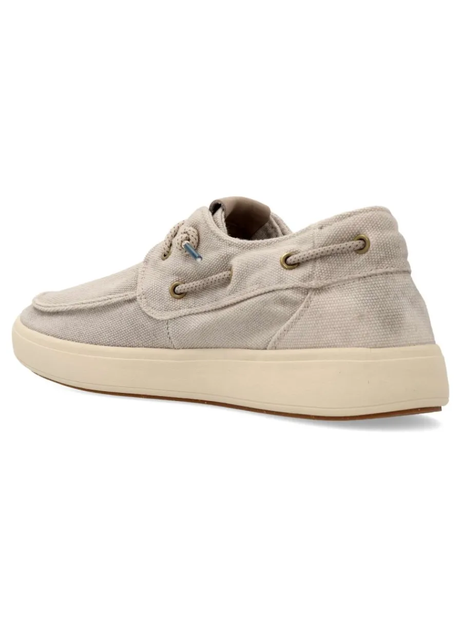 Online NATURAL WORLD Náutico casual confort lona gris hombre
