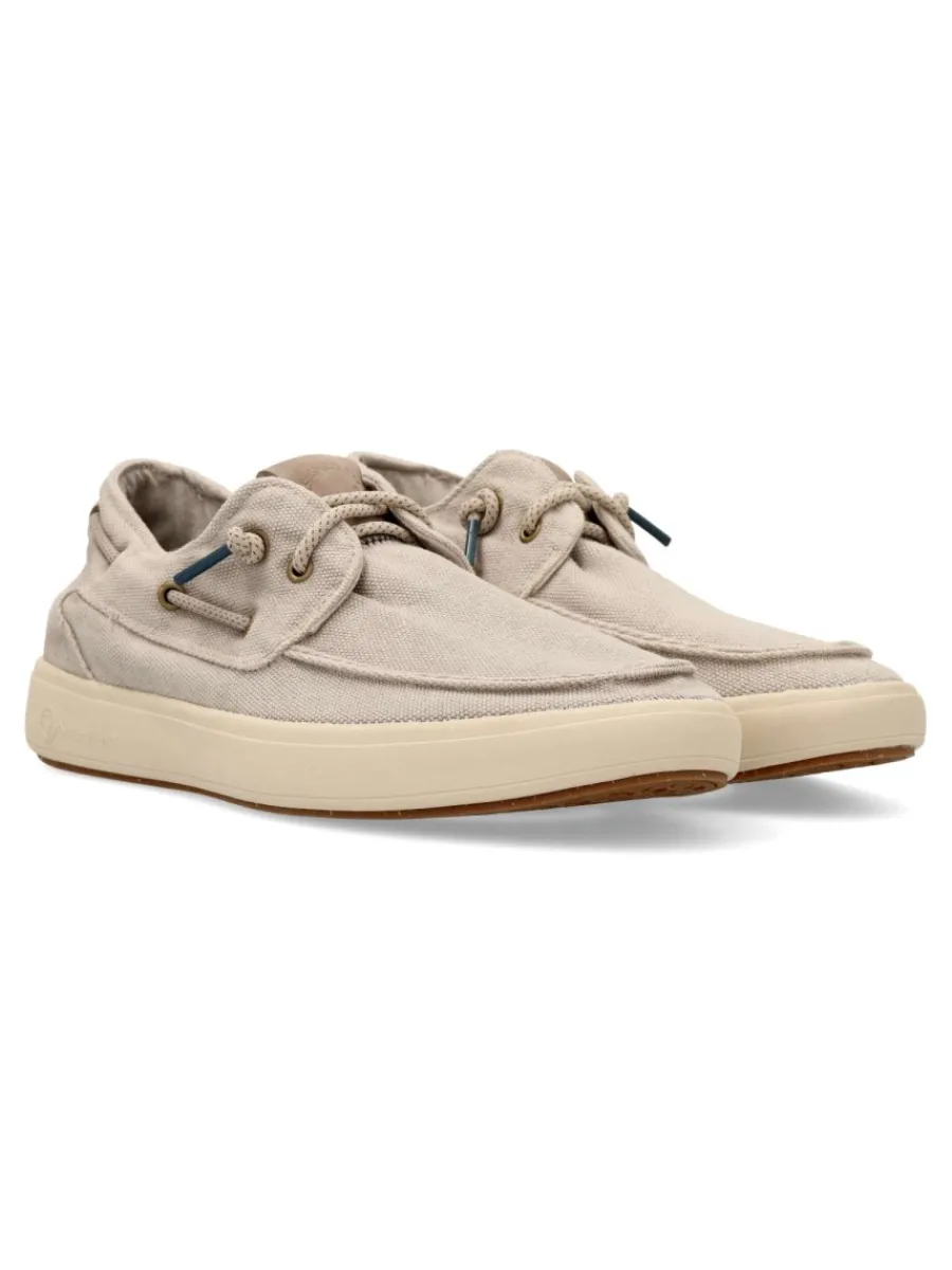 Online NATURAL WORLD Náutico casual confort lona gris hombre