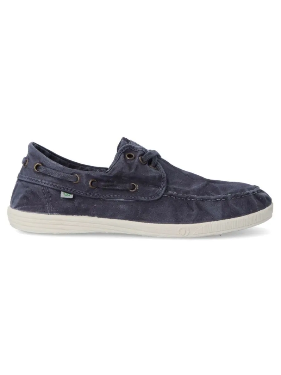 Best NATURAL WORLD Zapato náutico lona hombre WOR 303E MARINO