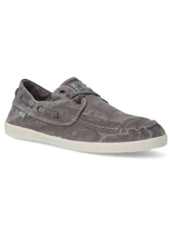 Discount NATURAL WORLD Zapato náutico lona hombre WOR 303E GRIS
