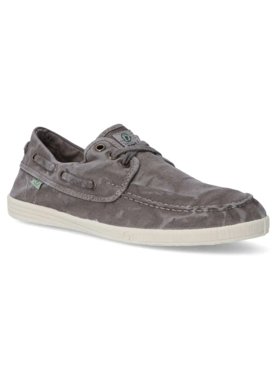 Discount NATURAL WORLD Zapato náutico lona hombre WOR 303E GRIS