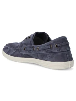 Best NATURAL WORLD Zapato náutico lona hombre WOR 303E MARINO