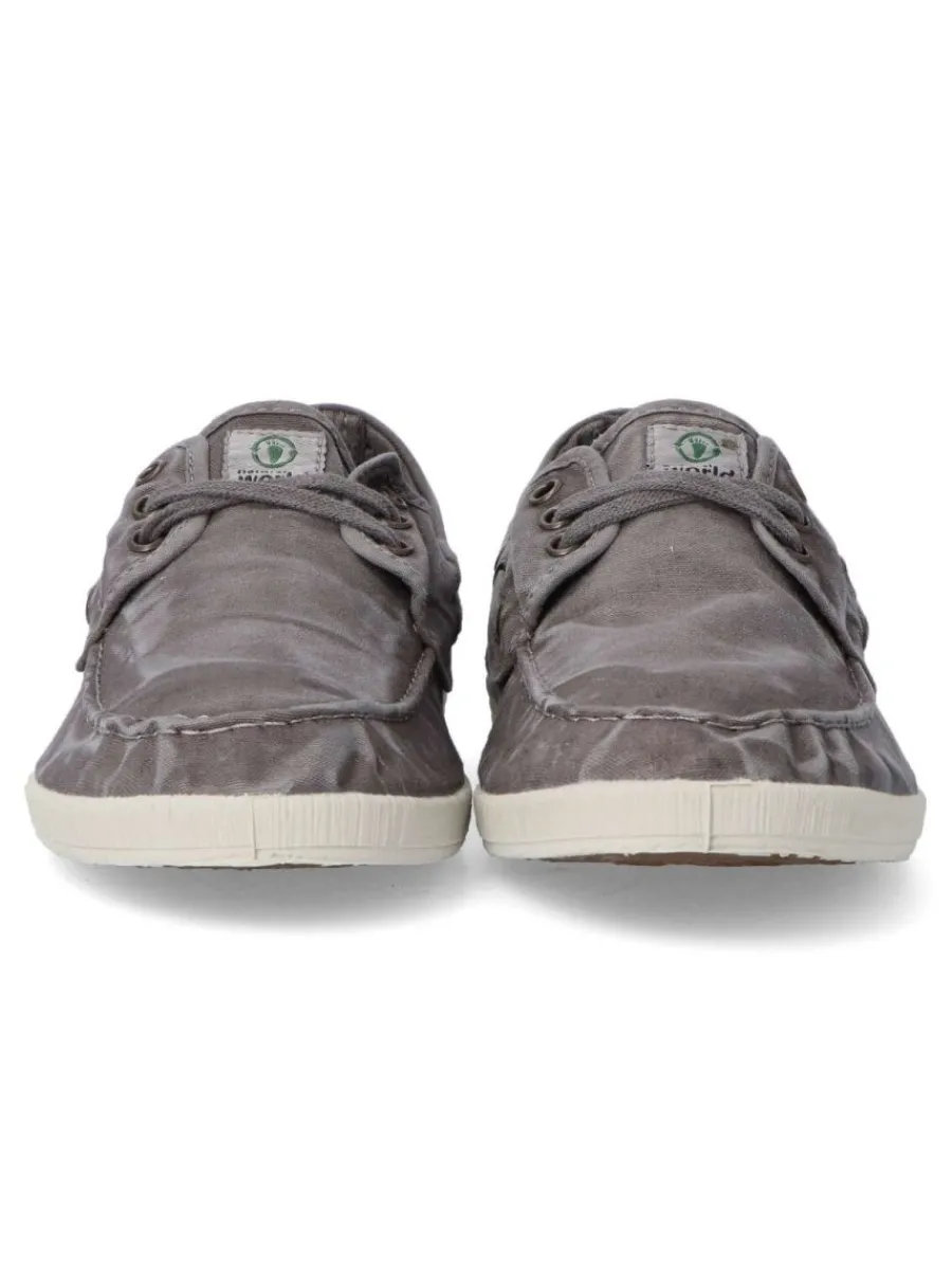 Discount NATURAL WORLD Zapato náutico lona hombre WOR 303E GRIS