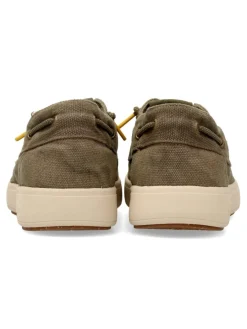 Outlet NATURAL WORLD Zapato náutico casual lona kaki confort