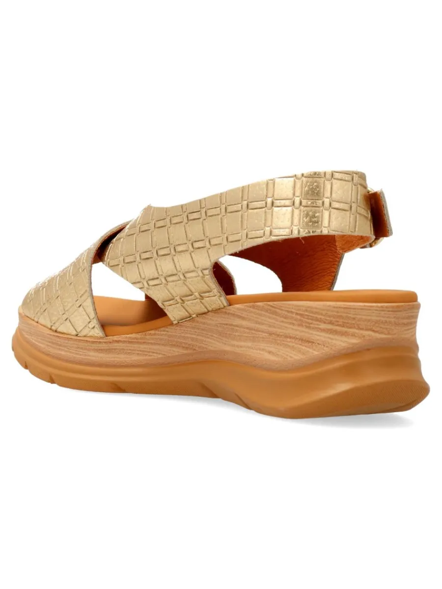 New PAULA URBAN Sandalia piel confort metalizada