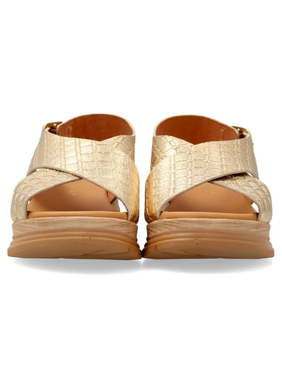 New PAULA URBAN Sandalia piel confort metalizada