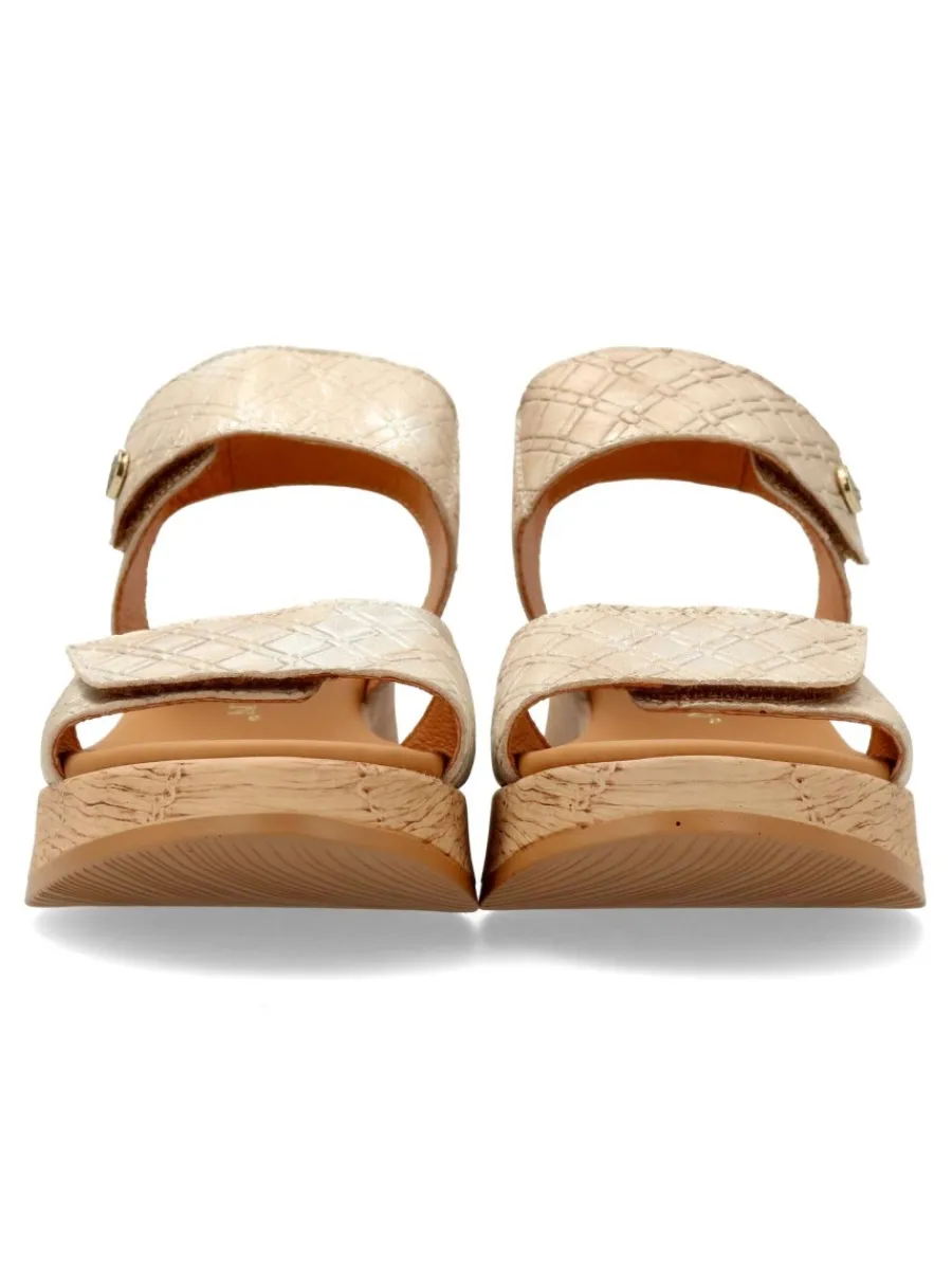 Clearance PAULA URBAN Sandalia piel grabada confort mujer