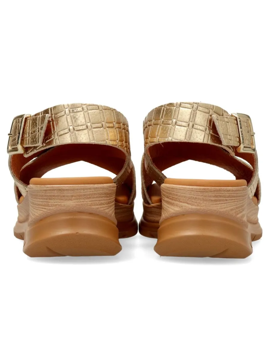 New PAULA URBAN Sandalia piel confort metalizada