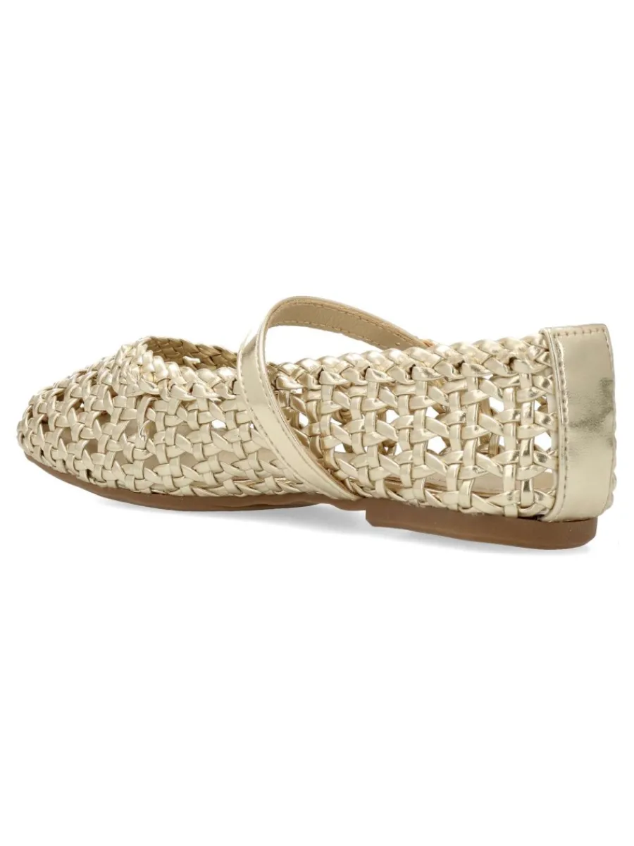 Clearance PEKE'S by Vanessa PEKES Mary Jane trenzada metalizada niña