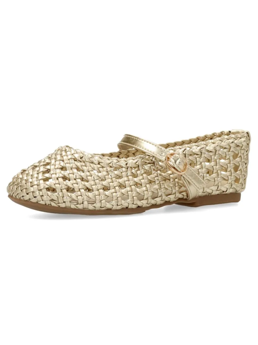Clearance PEKE'S by Vanessa PEKES Mary Jane trenzada metalizada niña