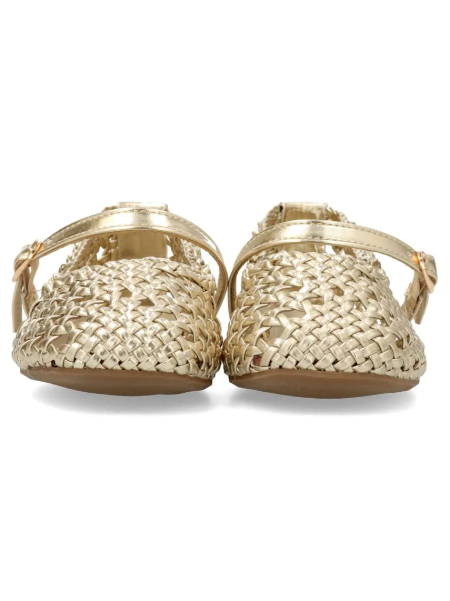 Clearance PEKE'S by Vanessa PEKES Mary Jane trenzada metalizada niña