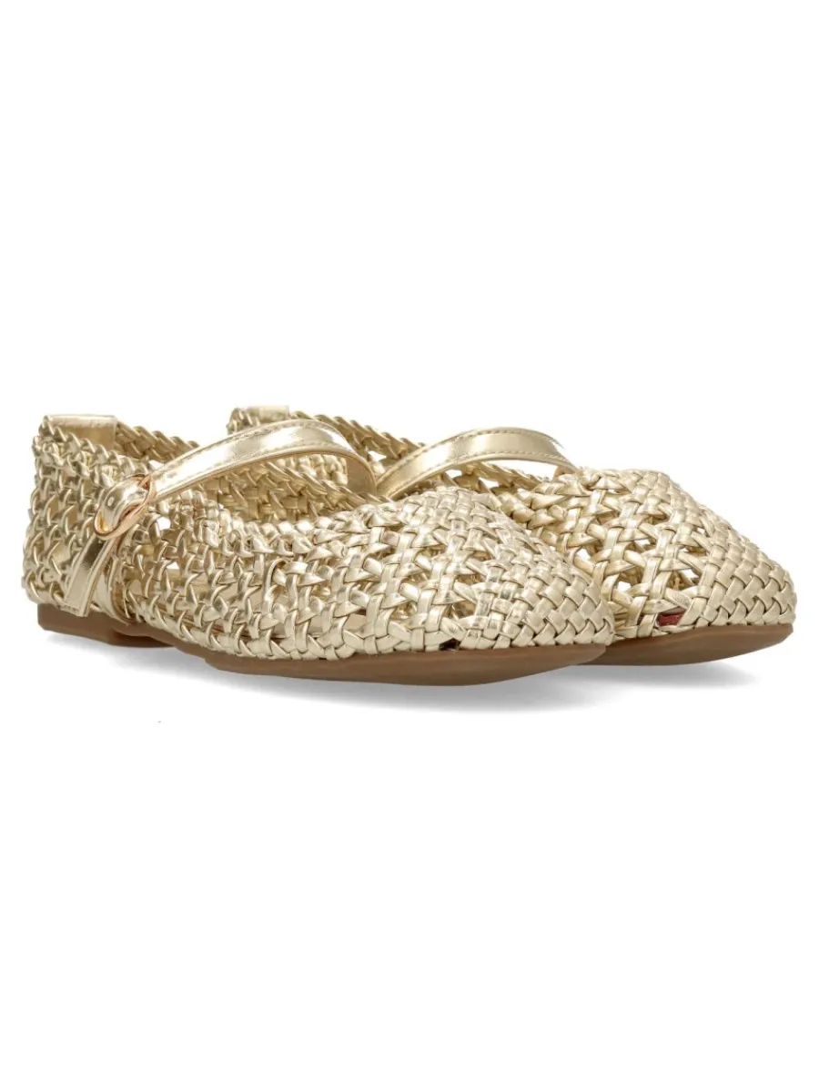 Clearance PEKE'S by Vanessa PEKES Mary Jane trenzada metalizada niña