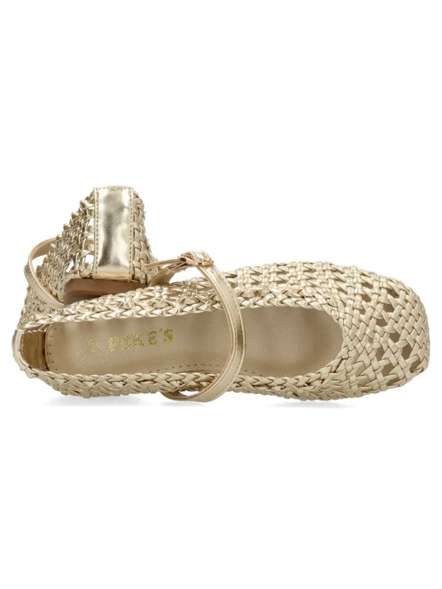Clearance PEKE'S by Vanessa PEKES Mary Jane trenzada metalizada niña