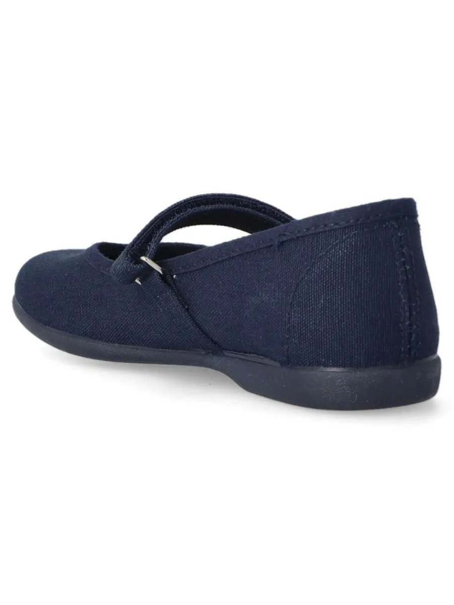 New PEKE'S by Vanessa PEKES Merceditas lona velcro niña BAT 11301 MARINO