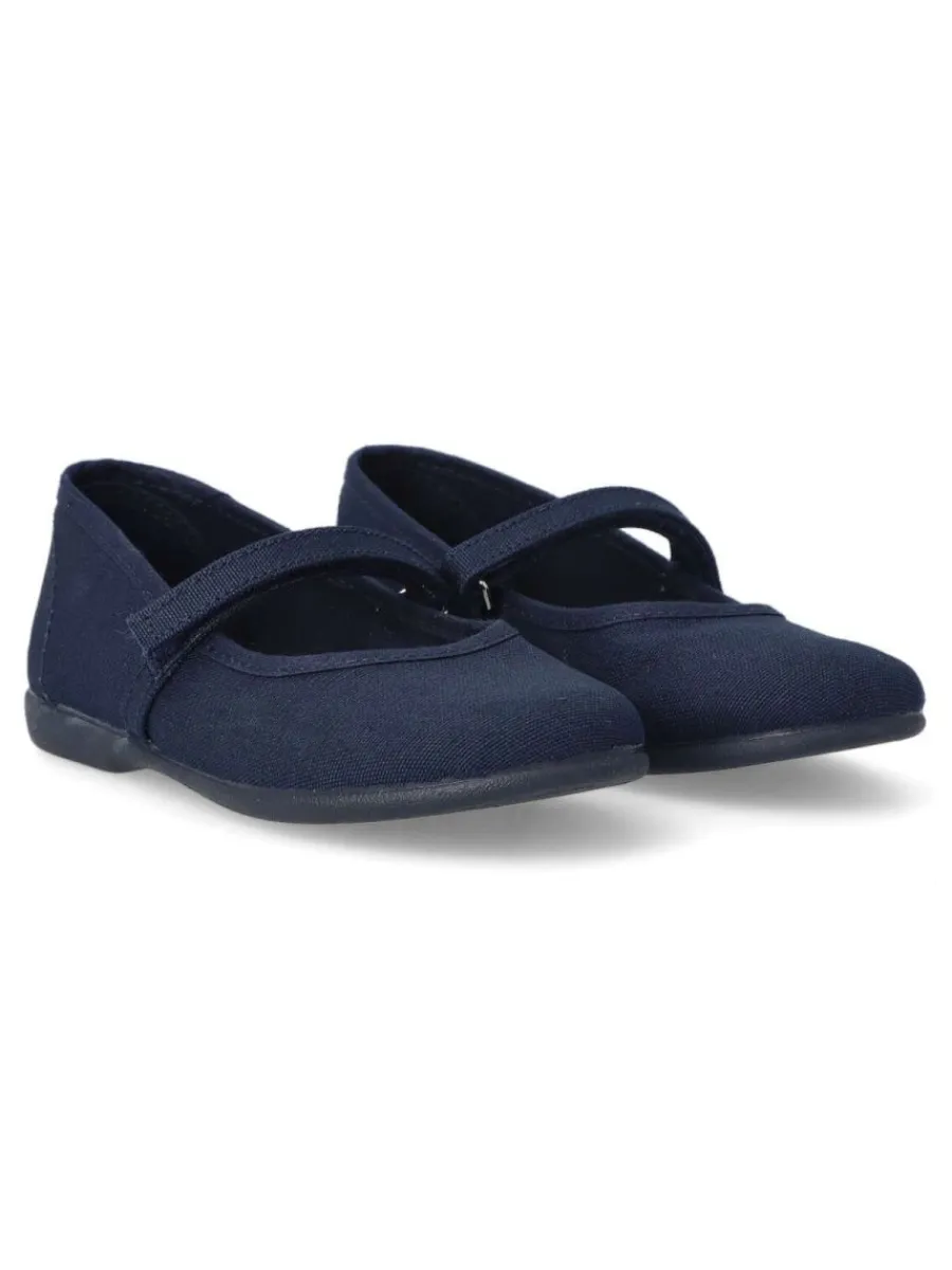 New PEKE'S by Vanessa PEKES Merceditas lona velcro niña BAT 11301 MARINO