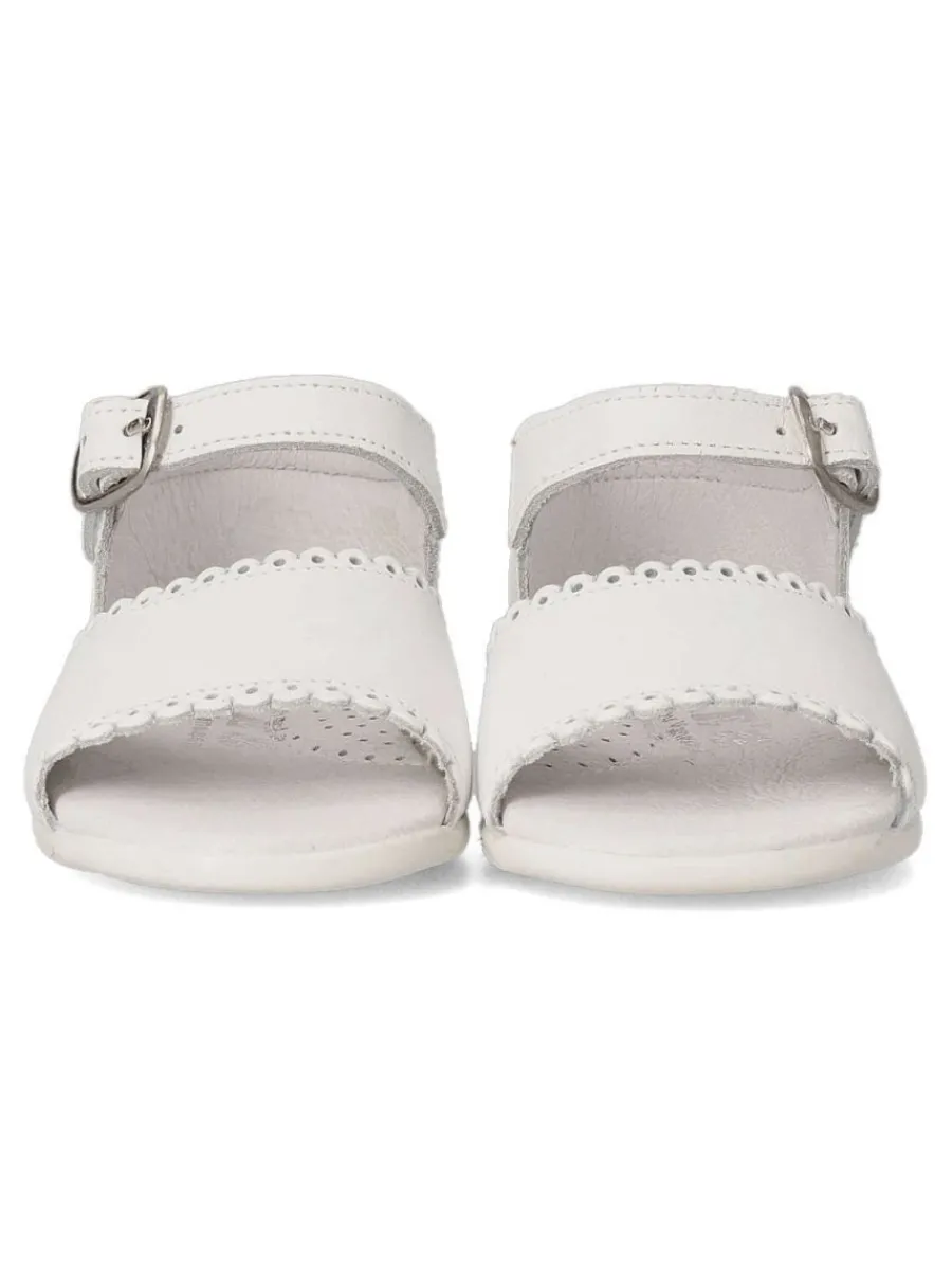 Fashion PEKE'S by Vanessa PEKES Sandalia cómoda de piel niña PET 3179C BLANCO