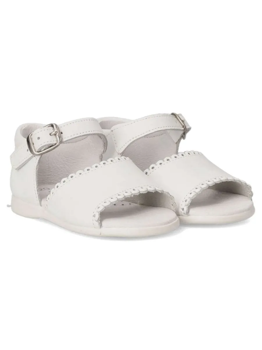 Fashion PEKE'S by Vanessa PEKES Sandalia cómoda de piel niña PET 3179C BLANCO