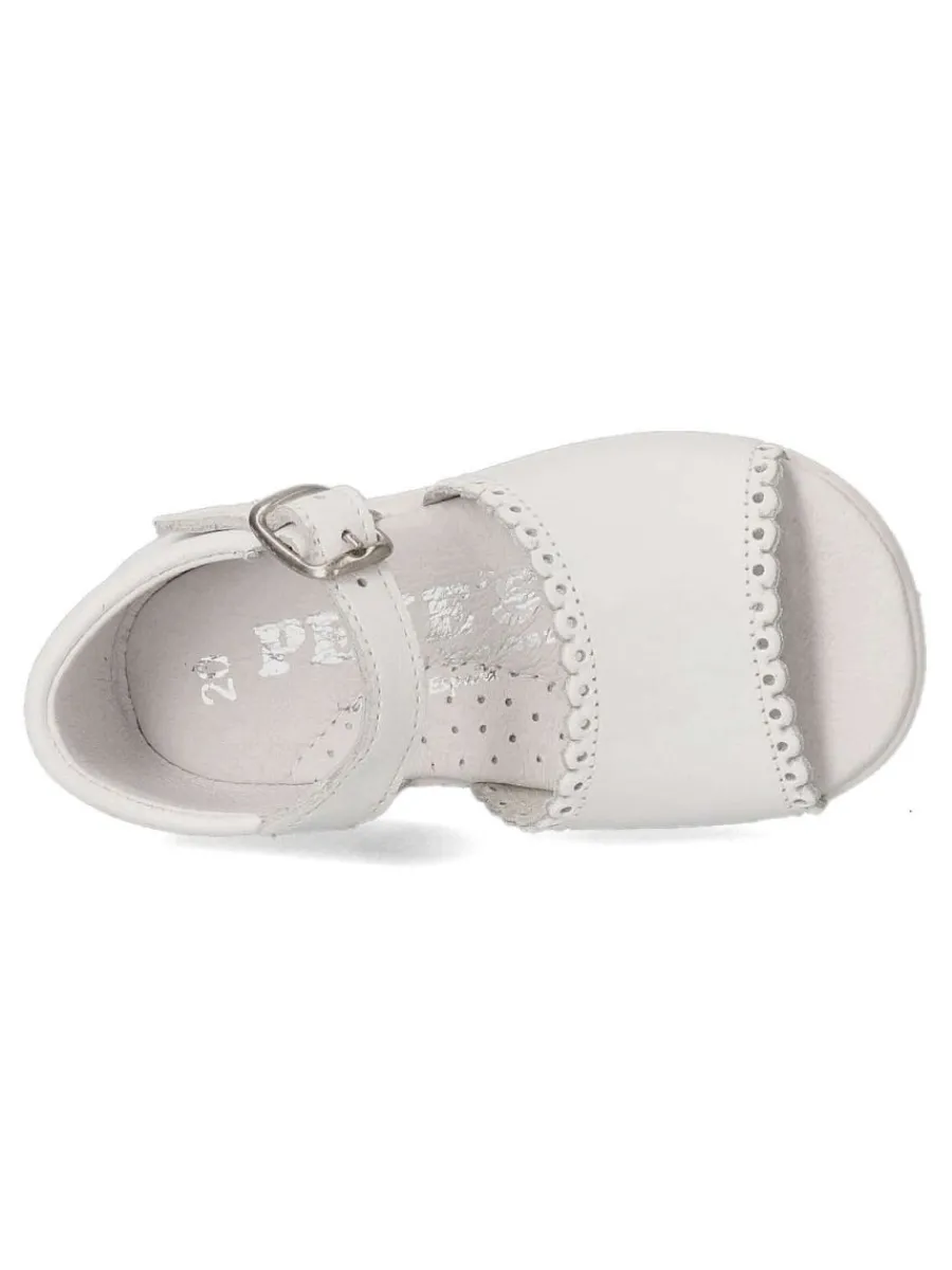 Fashion PEKE'S by Vanessa PEKES Sandalia cómoda de piel niña PET 3179C BLANCO