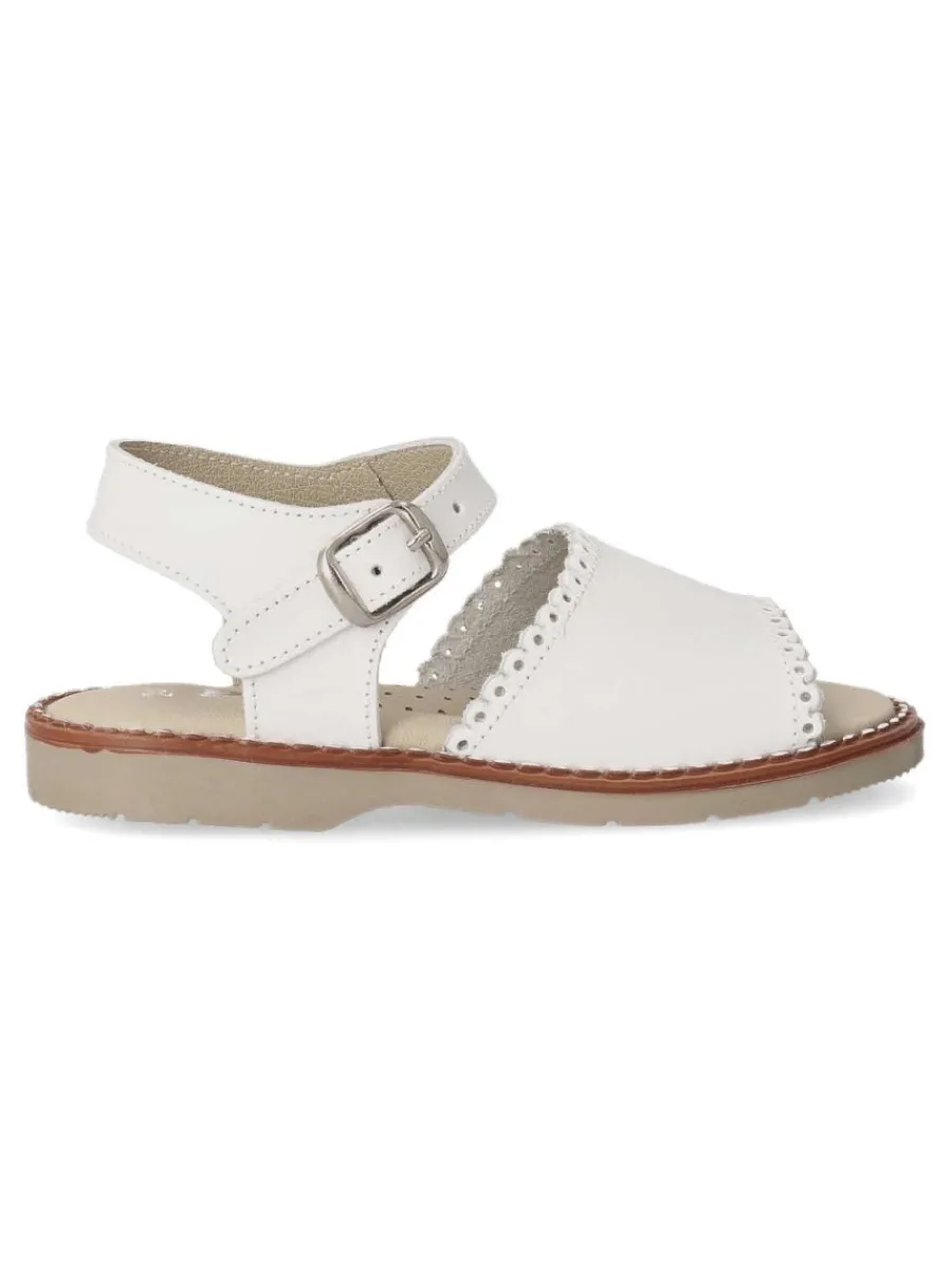 Hot PEKE'S by Vanessa PEKES Sandalia de piel cómoda niña PET 2186C BLANCO
