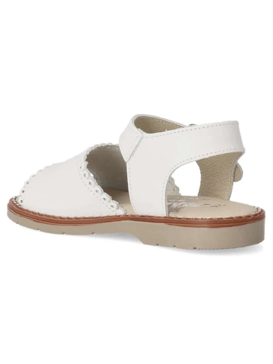 Hot PEKE'S by Vanessa PEKES Sandalia de piel cómoda niña PET 2186C BLANCO