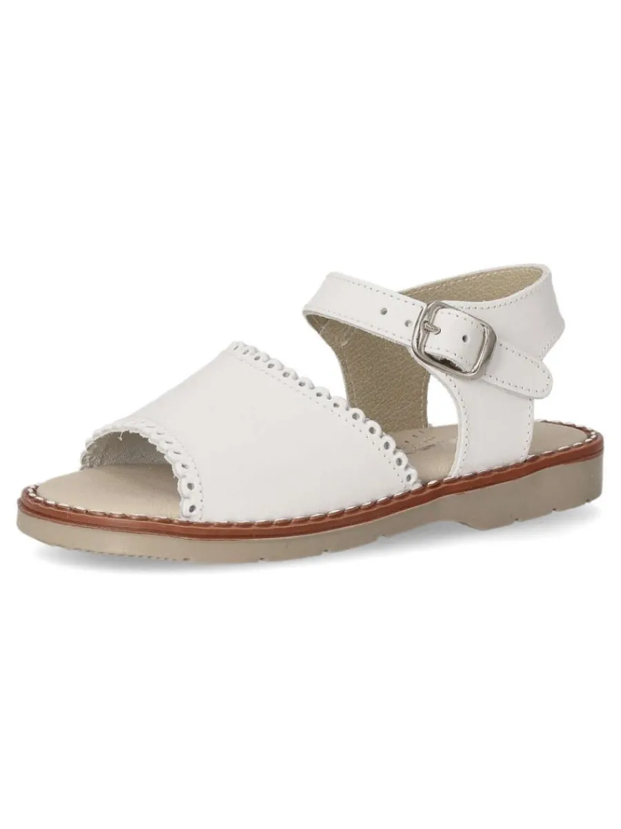 Hot PEKE'S by Vanessa PEKES Sandalia de piel cómoda niña PET 2186C BLANCO