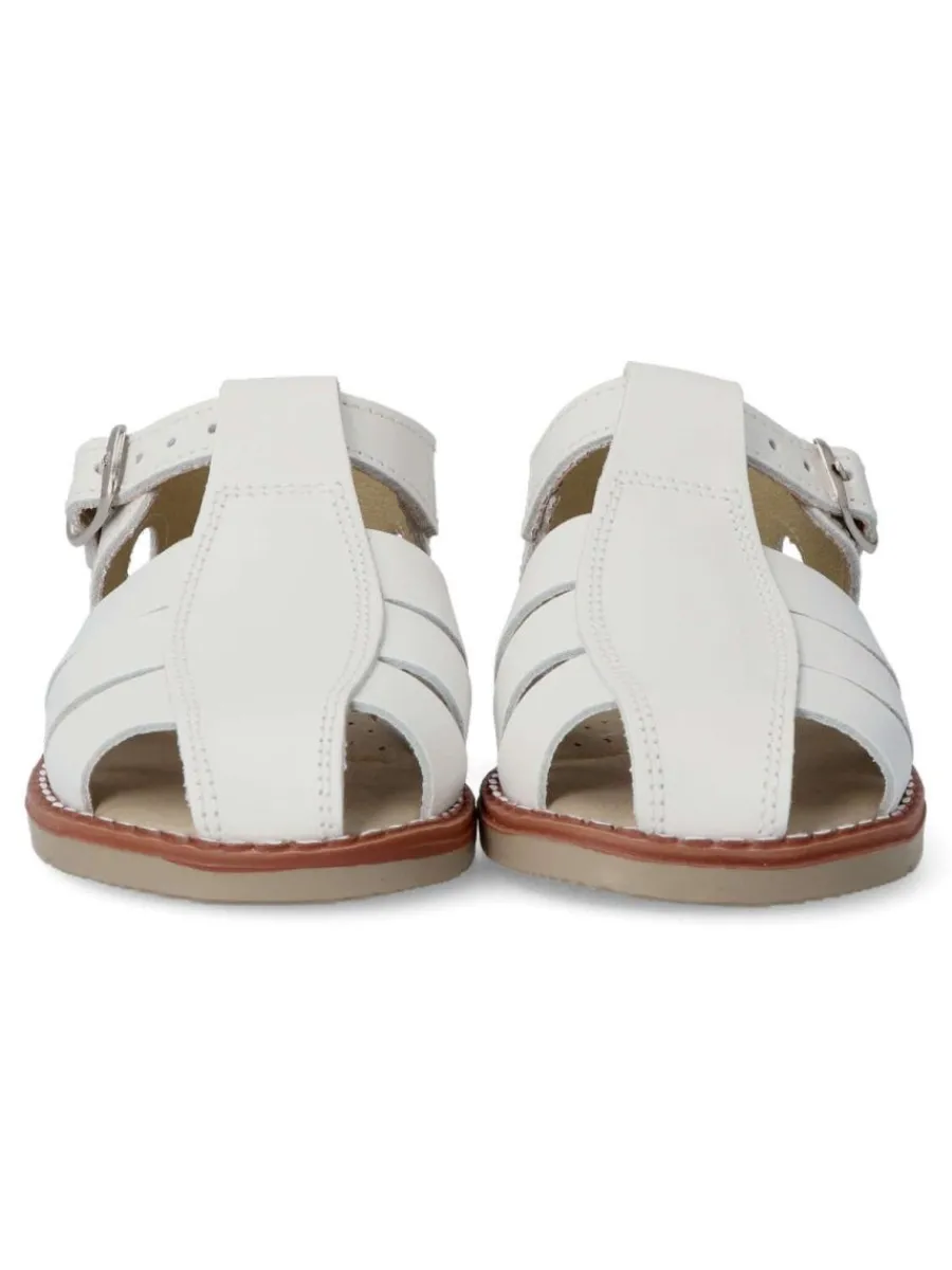 Clearance PEKE'S by Vanessa PEKES Sandalia de piel cómoda niño PET 3129C BLANCO