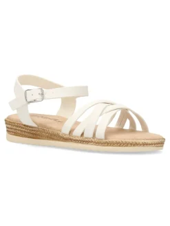 Fashion PEKE'S by Vanessa PEKES Sandalia efecto yute tiras blancas