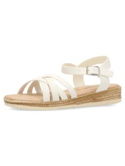 Fashion PEKE'S by Vanessa PEKES Sandalia efecto yute tiras blancas