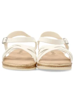 Fashion PEKE'S by Vanessa PEKES Sandalia efecto yute tiras blancas