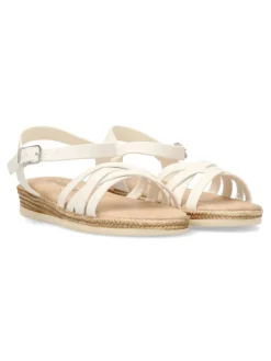 Fashion PEKE'S by Vanessa PEKES Sandalia efecto yute tiras blancas
