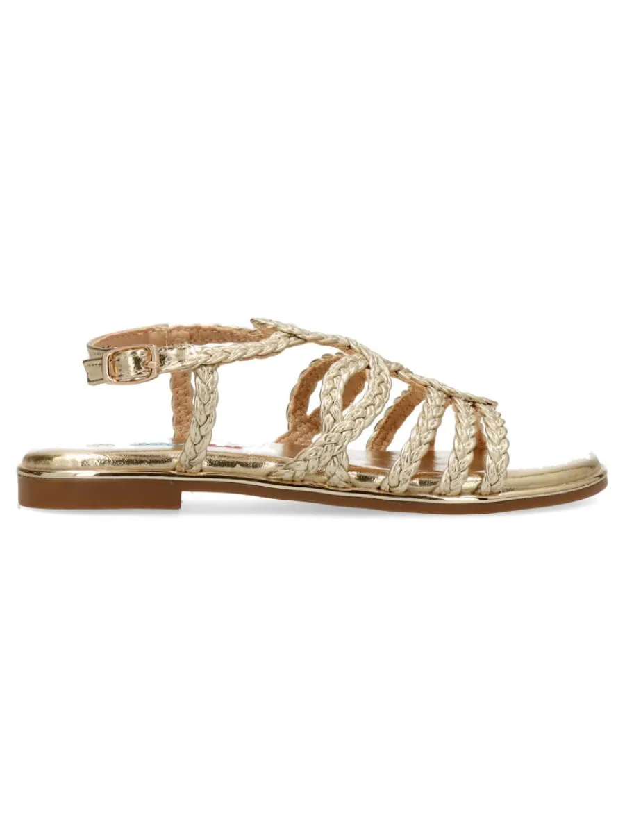 Clearance PEKE'S by Vanessa PEKES Sandalia metalizada tiras trenzadas