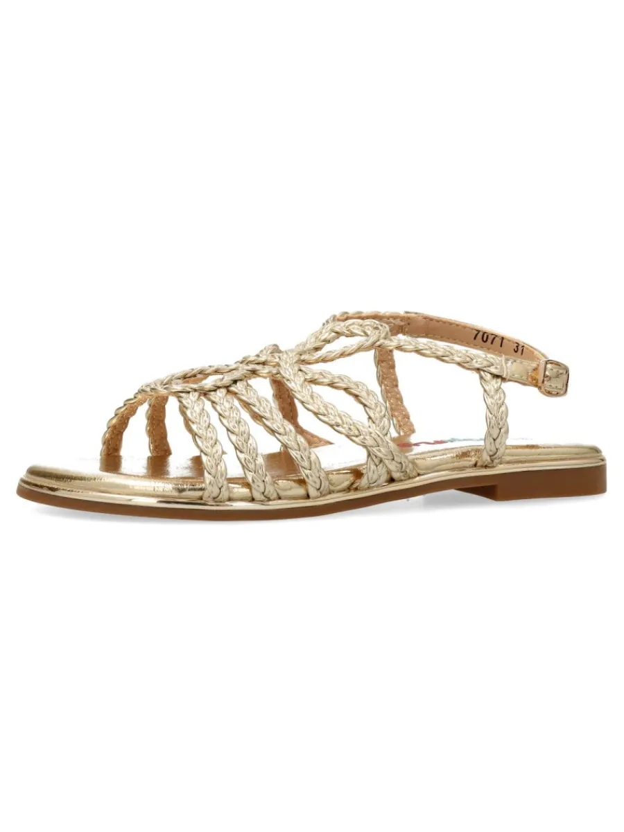 Clearance PEKE'S by Vanessa PEKES Sandalia metalizada tiras trenzadas