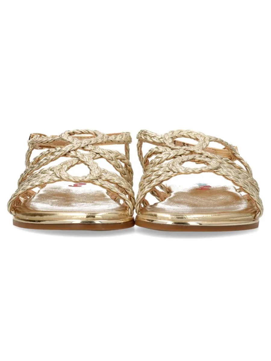 Clearance PEKE'S by Vanessa PEKES Sandalia metalizada tiras trenzadas