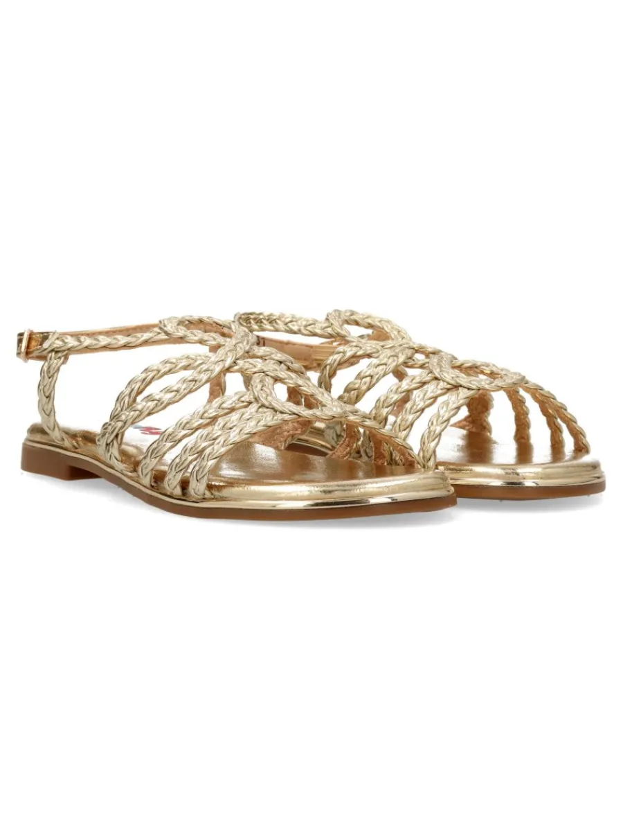 Clearance PEKE'S by Vanessa PEKES Sandalia metalizada tiras trenzadas