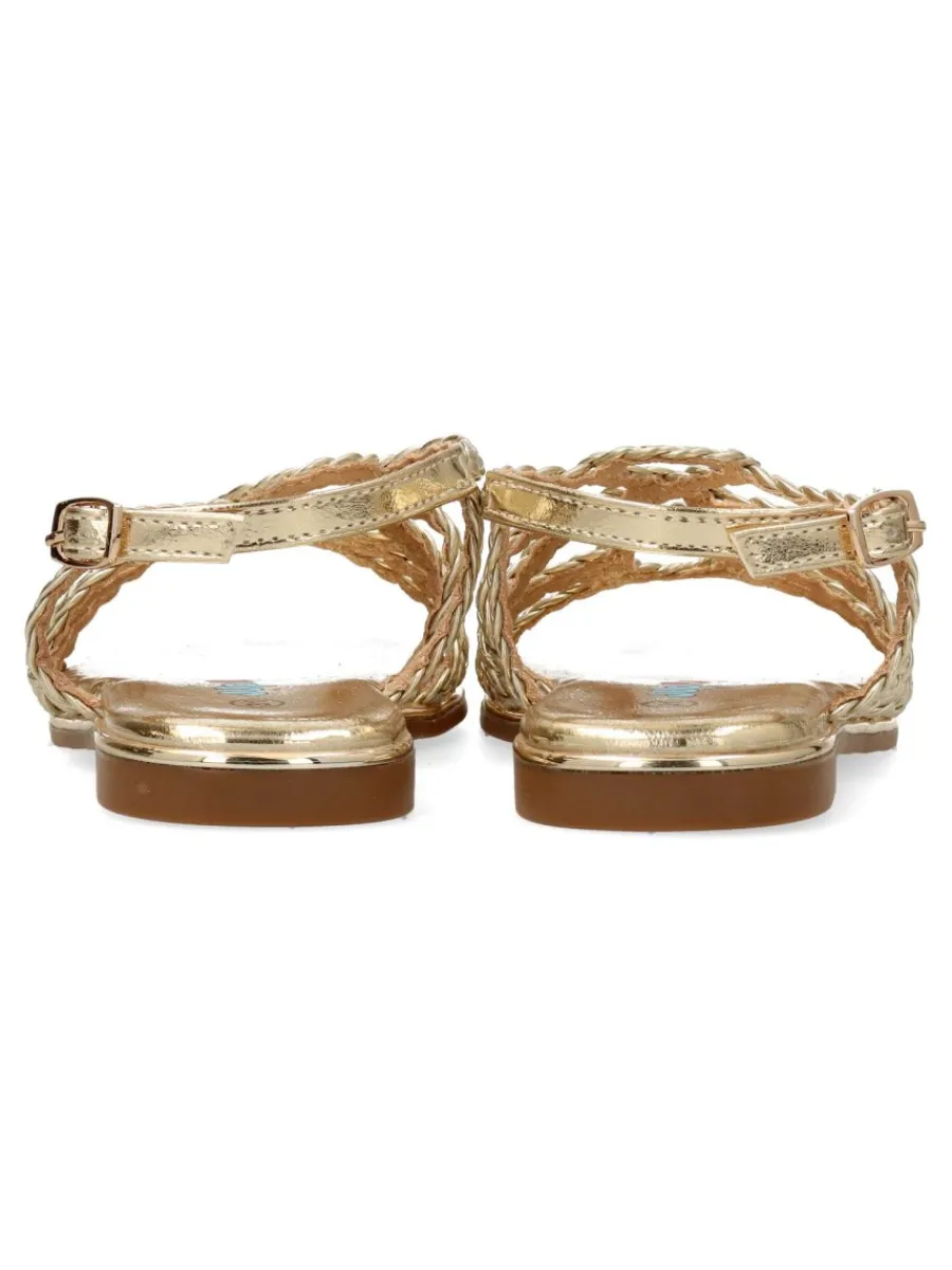 Clearance PEKE'S by Vanessa PEKES Sandalia metalizada tiras trenzadas