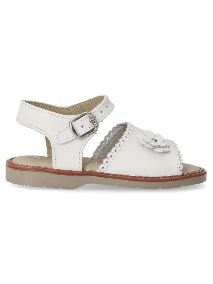 Fashion PEKE'S by Vanessa PEKES Sandalia piel hebilla niña PET 1081 BLANCO