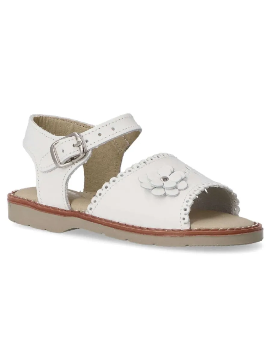 Fashion PEKE'S by Vanessa PEKES Sandalia piel hebilla niña PET 1081 BLANCO
