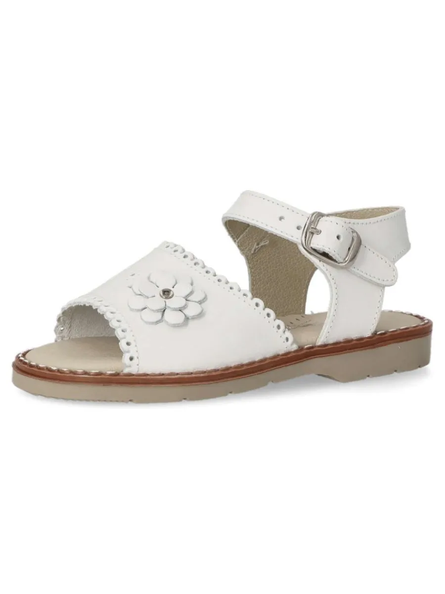 Fashion PEKE'S by Vanessa PEKES Sandalia piel hebilla niña PET 1081 BLANCO