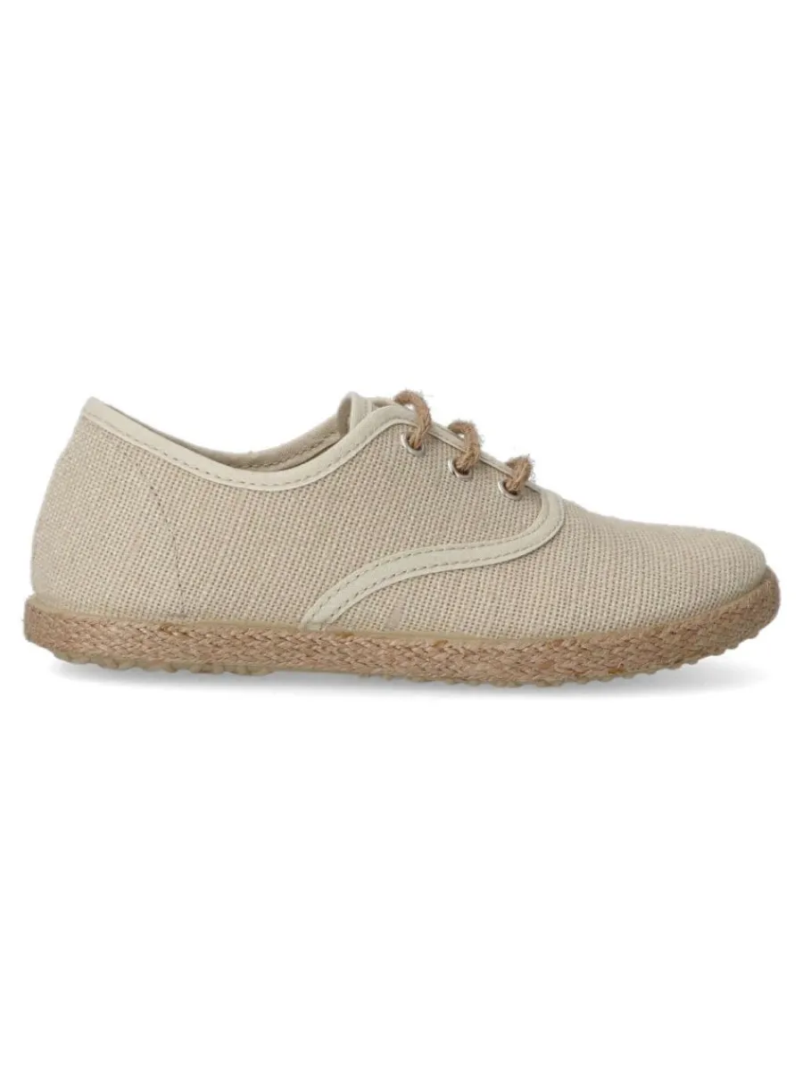 Fashion PEKE'S by Vanessa PEKES Zapatilla alpargata lino niño BAT 47631 TAUPE