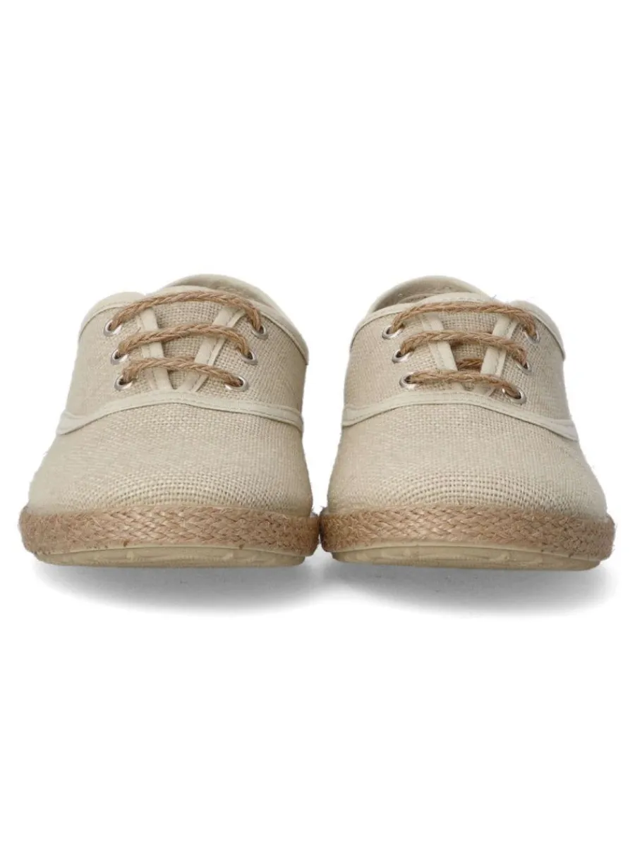 Fashion PEKE'S by Vanessa PEKES Zapatilla alpargata lino niño BAT 47631 TAUPE