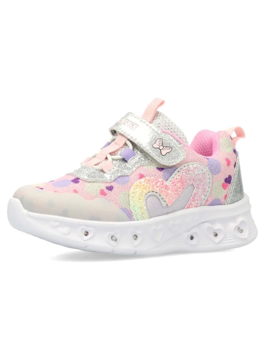 Clearance PEKE'S by Vanessa PEKES Zapatilla deportiva luces corazón glitter