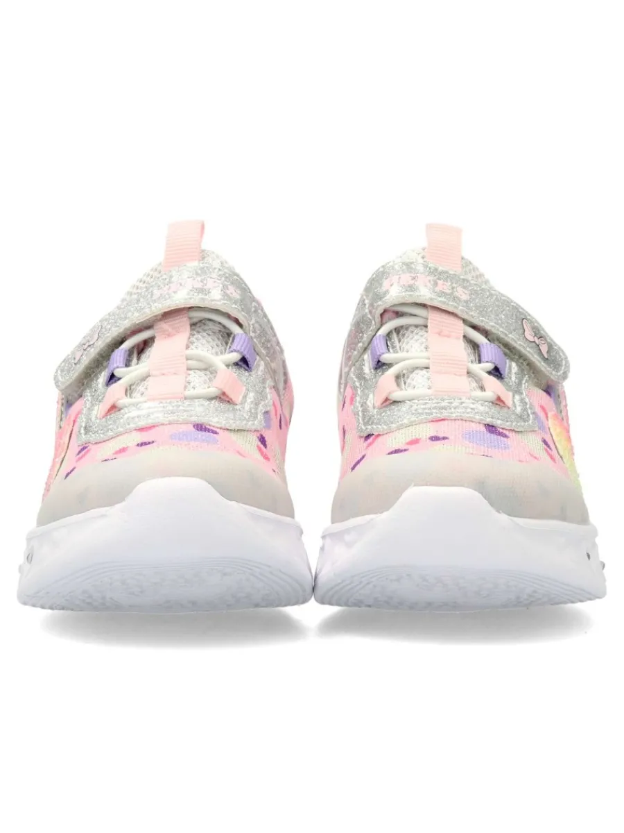 Clearance PEKE'S by Vanessa PEKES Zapatilla deportiva luces corazón glitter