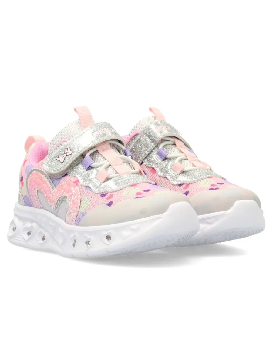 Clearance PEKE'S by Vanessa PEKES Zapatilla deportiva luces corazón glitter