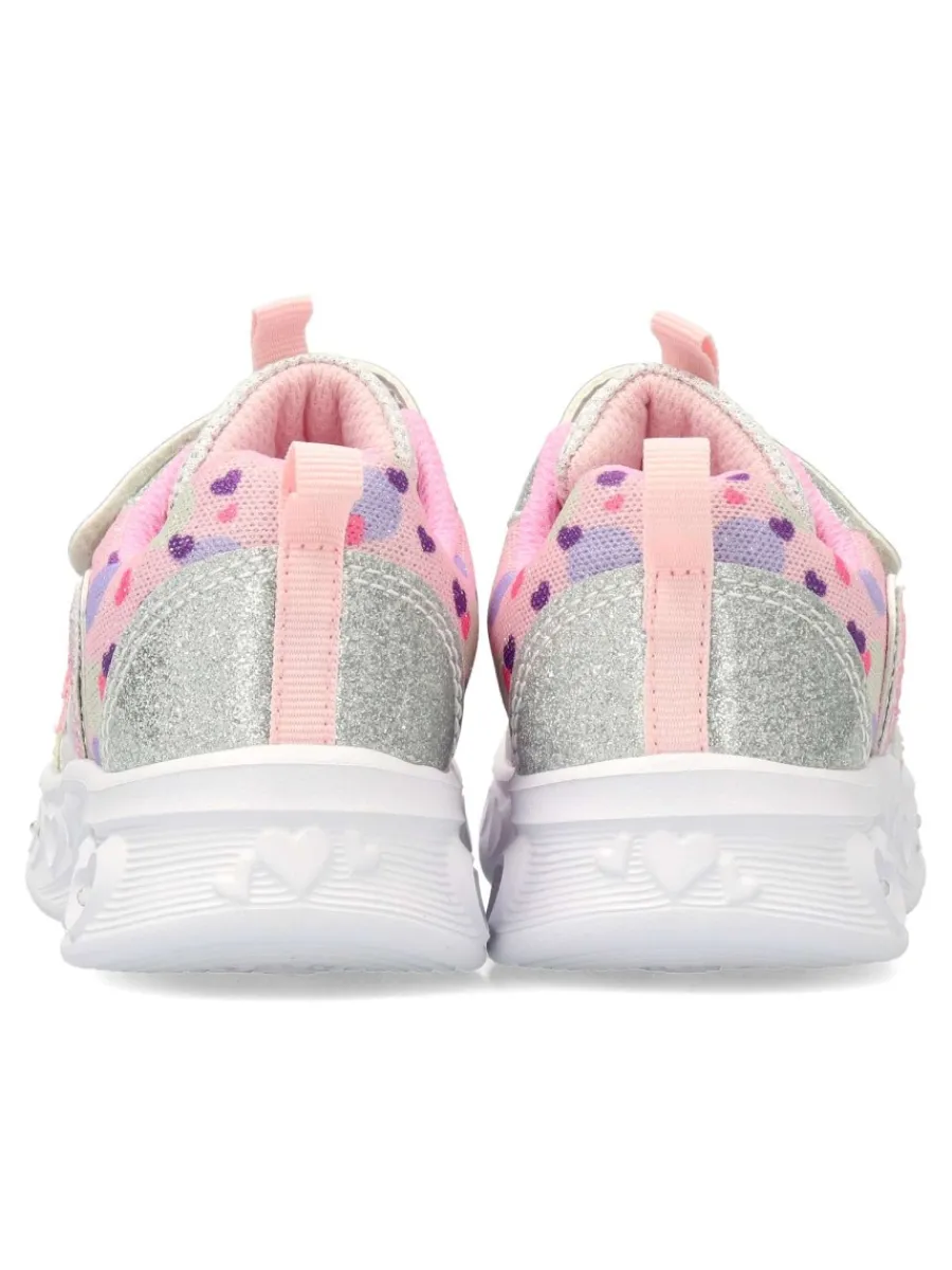 Clearance PEKE'S by Vanessa PEKES Zapatilla deportiva luces corazón glitter