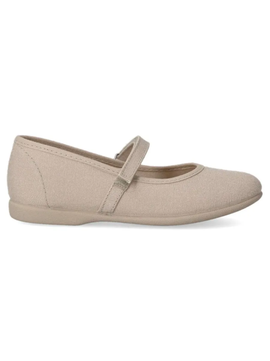 Fashion PEKE'S by Vanessa PEKES Zapato mercedita velcro lona BAT 11301 TAUPE