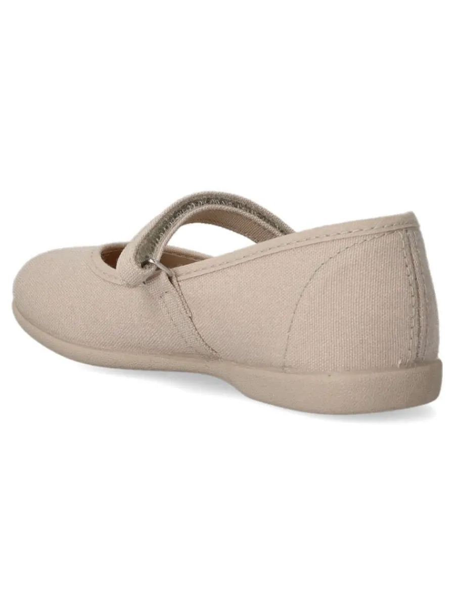 Fashion PEKE'S by Vanessa PEKES Zapato mercedita velcro lona BAT 11301 TAUPE