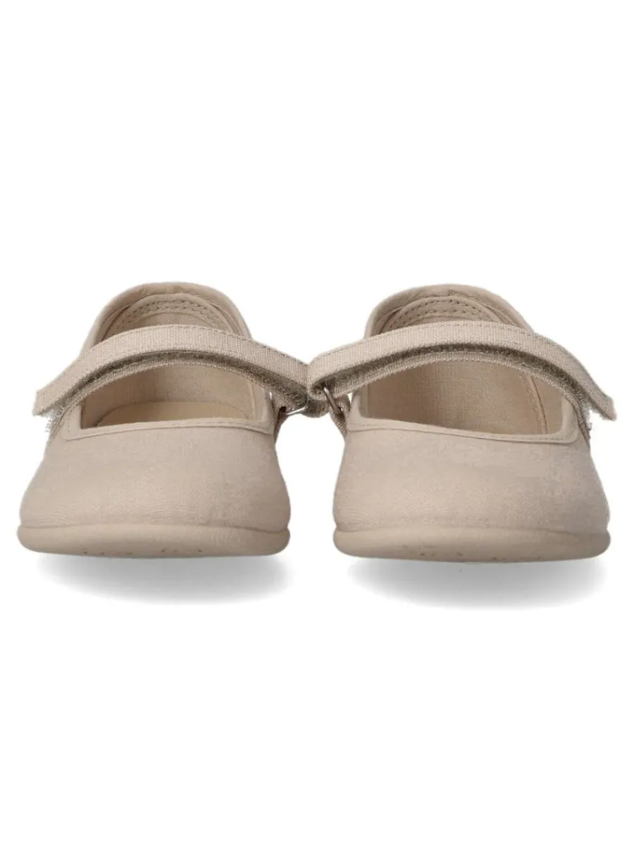 Fashion PEKE'S by Vanessa PEKES Zapato mercedita velcro lona BAT 11301 TAUPE